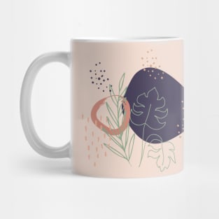 Abstract shapes dots and tropical plants digital design Mug